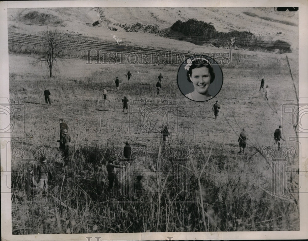 1937 Press Photo Search for 16-Year-Old Helen Moyer, Missing from Her Home in PA