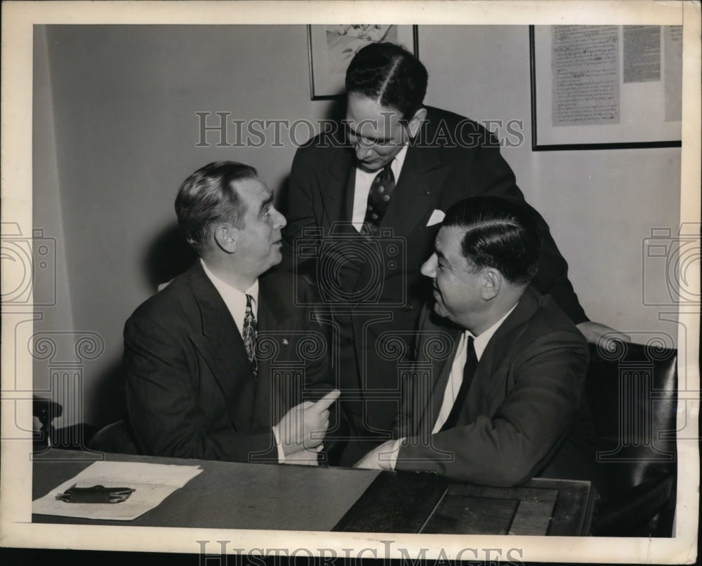 1945 Press Photo William O'Dwyer & New York City Democratic Candidates Meeting