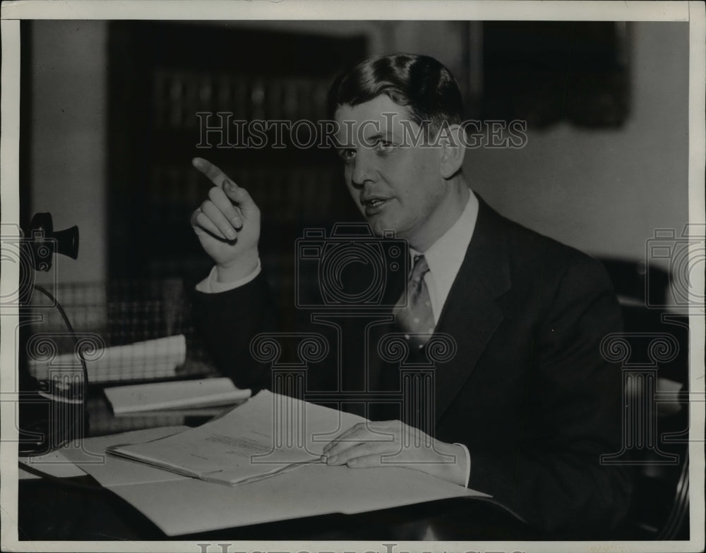 1933 Press Photo Daniel E McGrath special asst to Attorney General Cummings