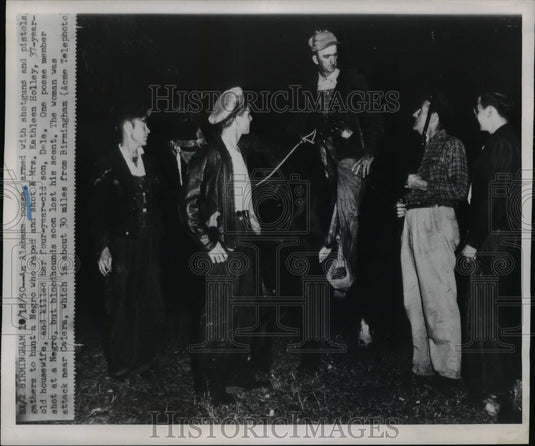 1950 Press Photo AL Posse Hunts Black Man Over Alleged Rape and Murder