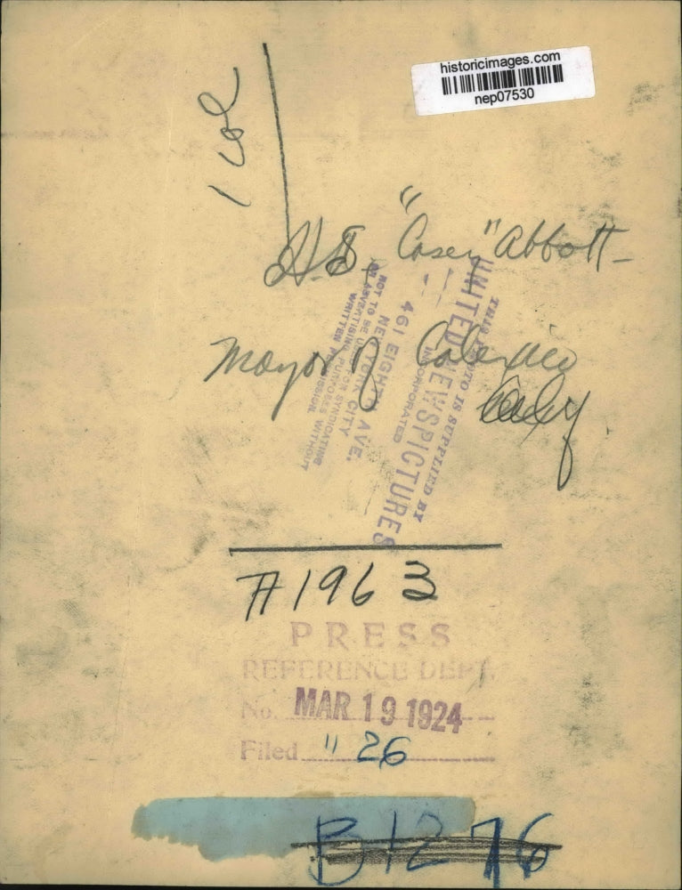 1924 Press Photo Casey Abbott, Mayor of Calexico - nep07530