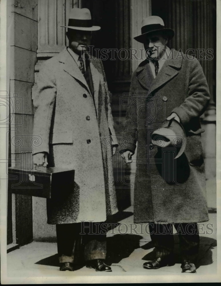 1932 Press Photo George Bansford, A.S. Uglum, Minneapolis Bank Robbery Detective