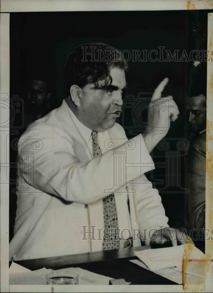 1939 Press Photo John Lewis Denounces Vice President Garner, Labor Hearing DC