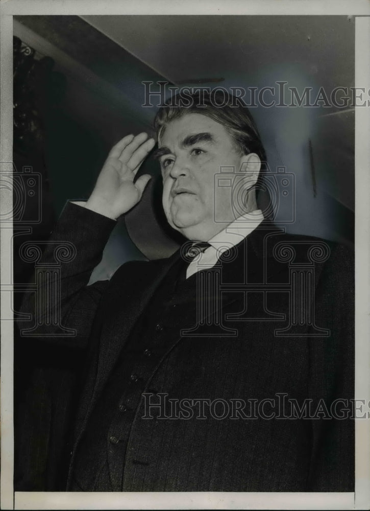 1939 Press Photo John Lewis Talks Negotiations between Coal Operators, Miners NY