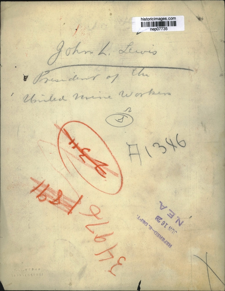 1928 Press Photo John L. Lewis of United Mine Workers of America (UMW)