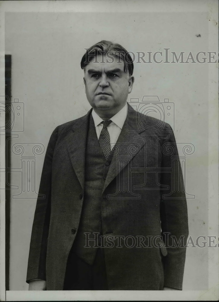 1934 Press Photo John L Lewis Arrives in New York aboard SS Washington