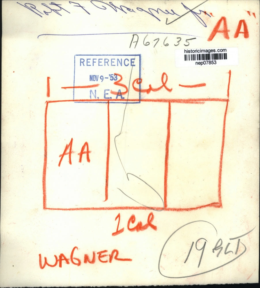 1953 Press Photo Robert Wagner Jr Mayor of New York - nep07853