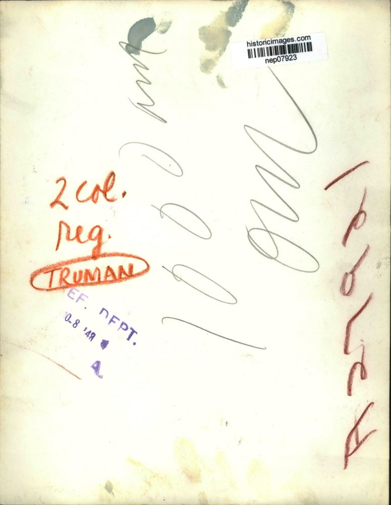 1948 Press Photo President Harry Truman & James Roosevelt in LA - nep07923