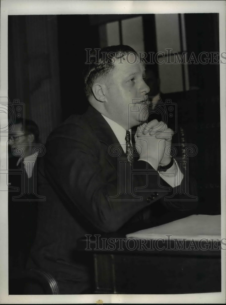 1937 Press Photo Joseph Menefee Testifies in Senate Civil Liberties Committee