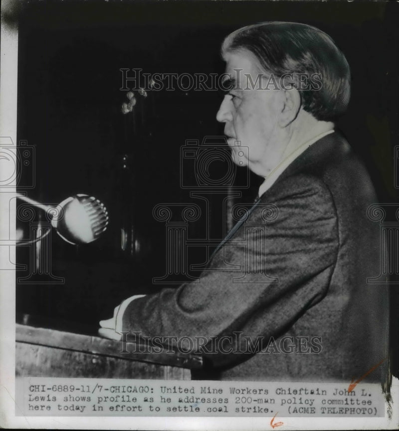 Load image into Gallery viewer, 1949 Press Photo John L Lewis of United Mine Workers Addresses Coal Strike Comm.

