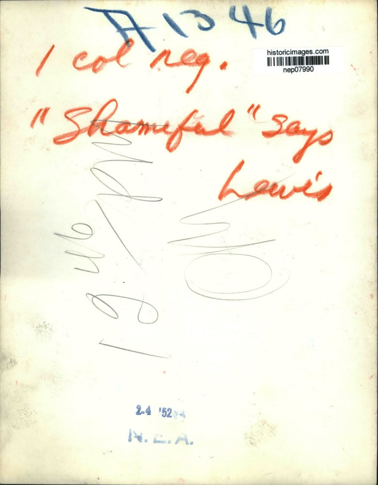 1952 Press Photo John L Lewis of United Mine Workers in Senate Labor Committee