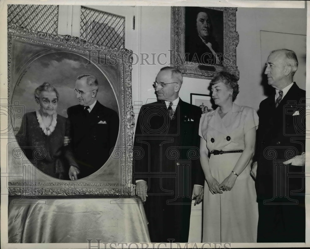 1946 Press Photo President & Mrs Harry Truman Painting by Grace Annette Dupre