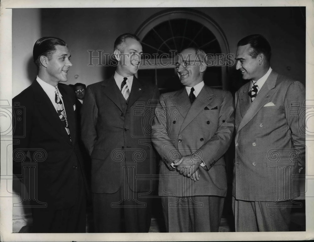 1946 Press Photo President Truman, Frank Karsten, Enos Axtell, Henry Simpson