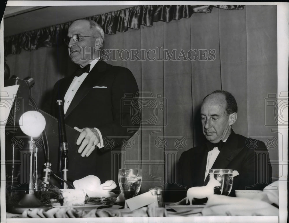1953 Press Photo Harry Truman Makes Keynote Address at Democratic Dinner