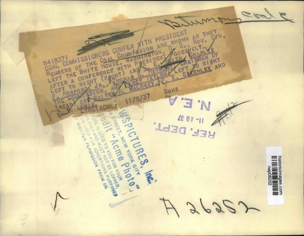 1937 Press Photo Coal Commission Members at White House - nep08202