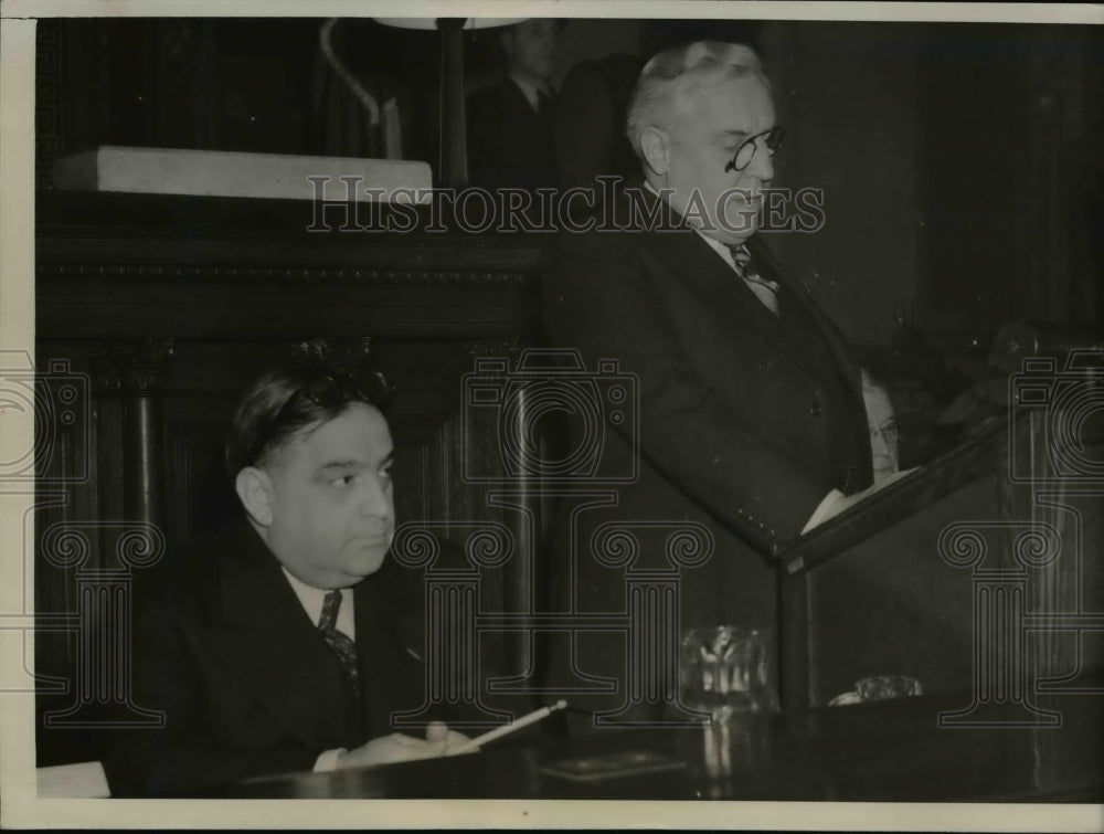 1941 Press Photo Mayor Fiorello La Guardia & Mayor Bernard Dickmann Start Meet