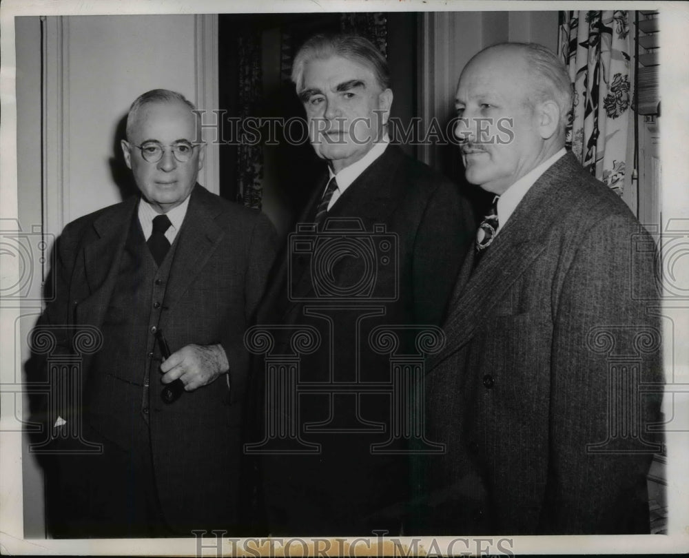 1949 Press Photo John L. Lewis & Thomas Kennedy Meet 200-Man Policy Committee