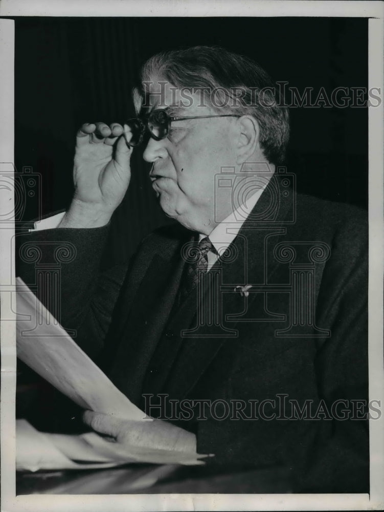 1947 Press Photo John L Lewis of United Mine Workers in House Labor Subcommittee