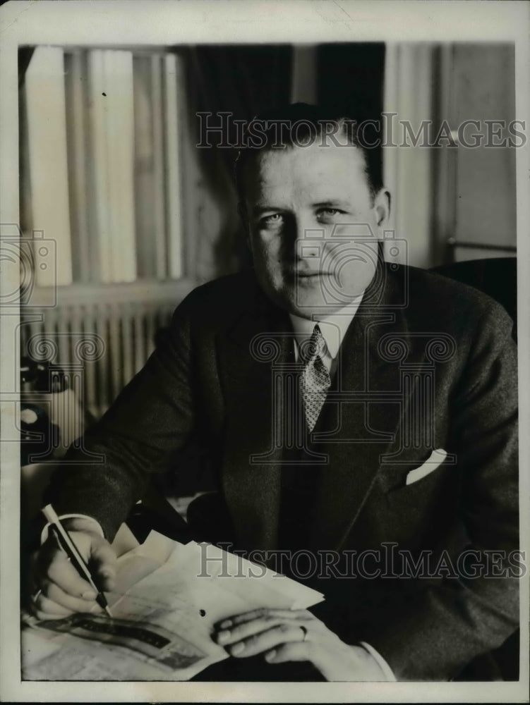 1932 Press Photo J.J. Hopkins Made Secy to Ogden Mills. Secy of Treasury
