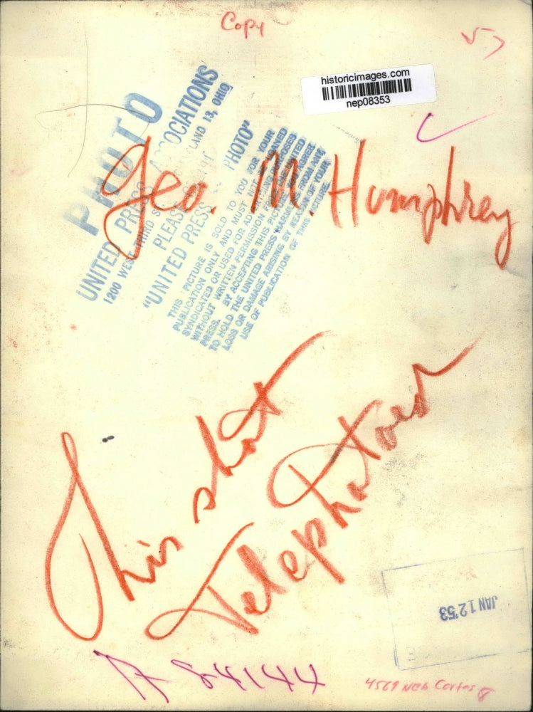 1953 Press Photo George M. Humphrey - nep08353