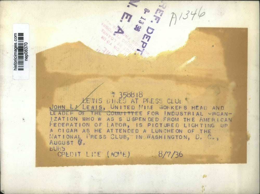 1936 Press Photo John L Lewis of United Mine Workers at National Press Club