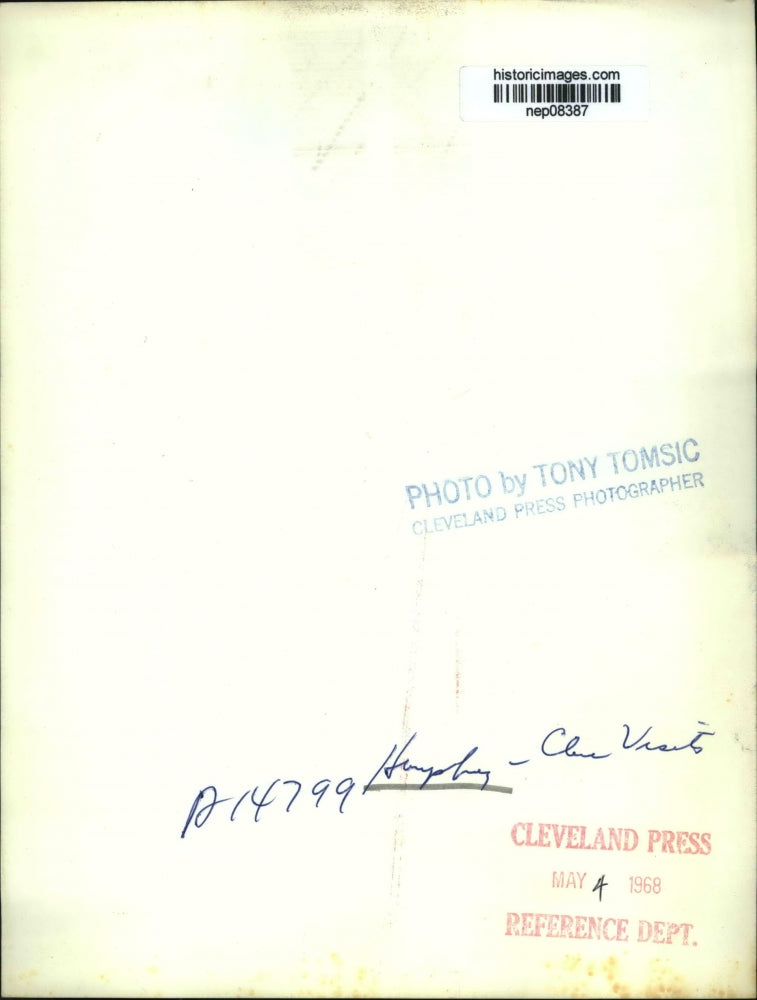 1968 Press Photo Vice President Hubert Humphrey in Cleveland, Ohio - nep08387