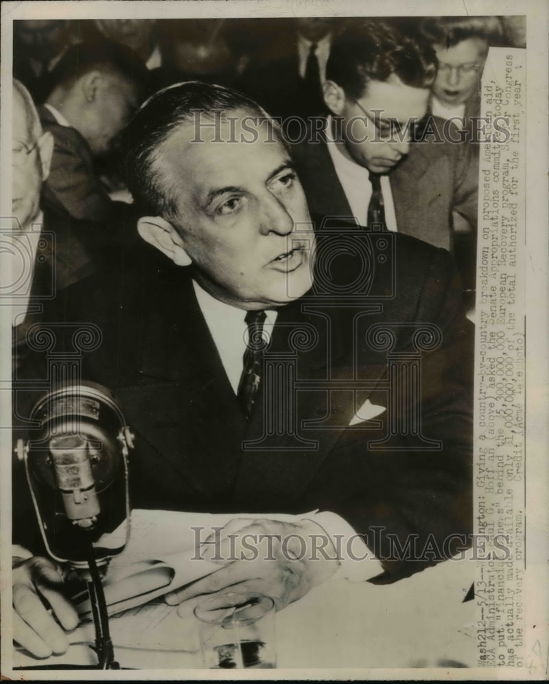 Load image into Gallery viewer, 1948 Press Photo Paul G. Hoffman Before Sen Appropriations Committee - nep08402
