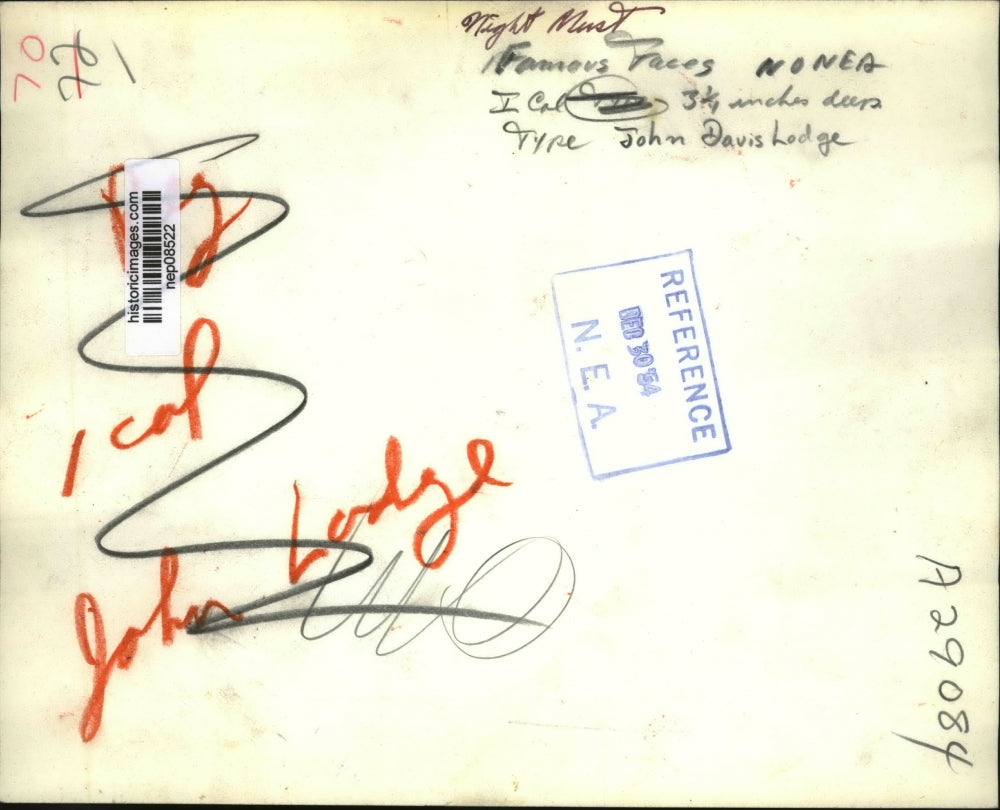 1954 Press Photo Pres Eisenhower Announces John Davis Lodge Ambassador to Spain