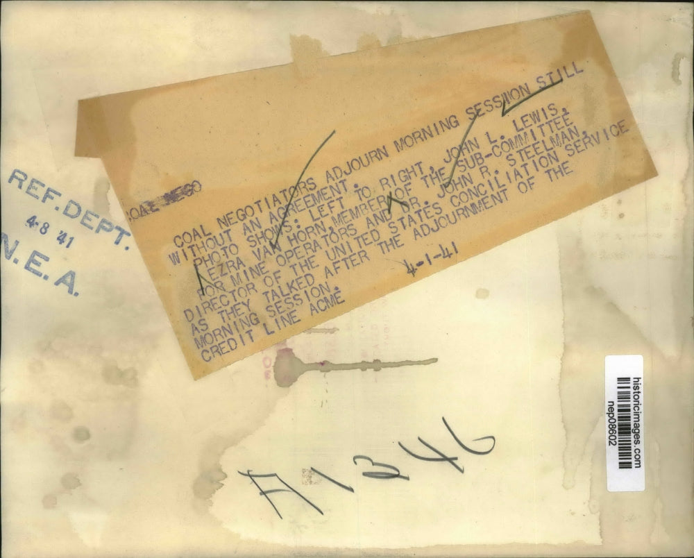 1941 Press Photo Coal Negotiators Adjourn Morning Session without Agreement