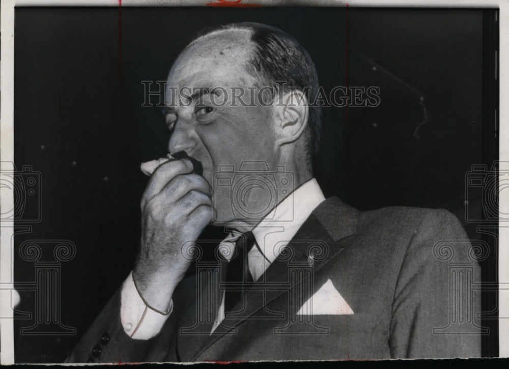 1956 Press Photo Adlai Stevenson Happy with Public Response to Halting Bomb Test