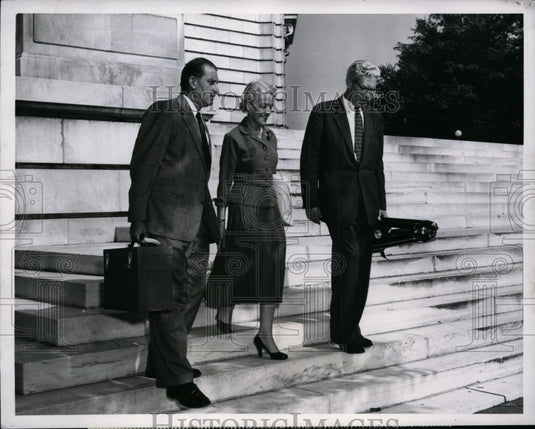 1954 Press Photo Bobby Huttenloch, Sen Margaret Smith, Charles Mack on Program