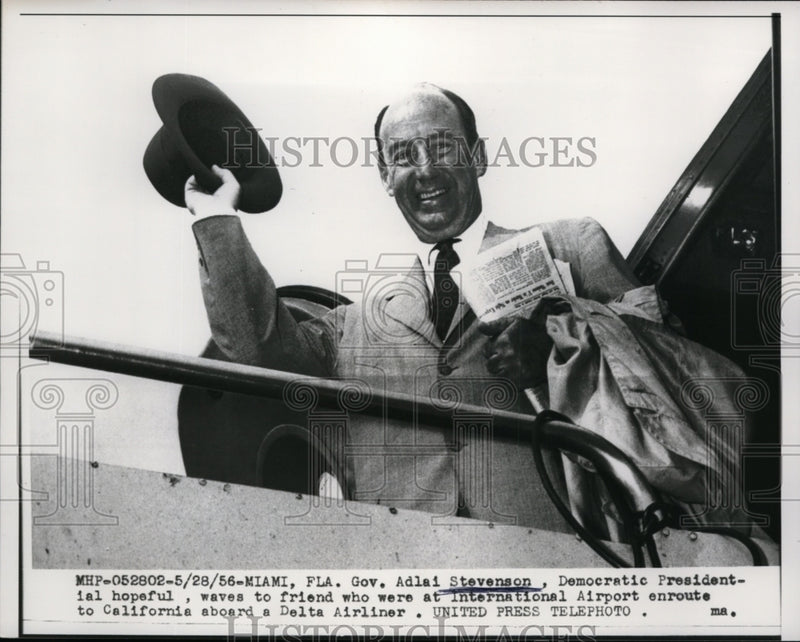 Load image into Gallery viewer, 1956 Press Photo Governor Adlai Stevenson Democratic Presidential Hopeful

