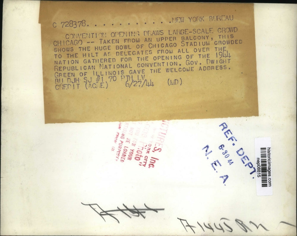 1944 Press Photo Republican National Convention at Chicago Staudium - nep08815