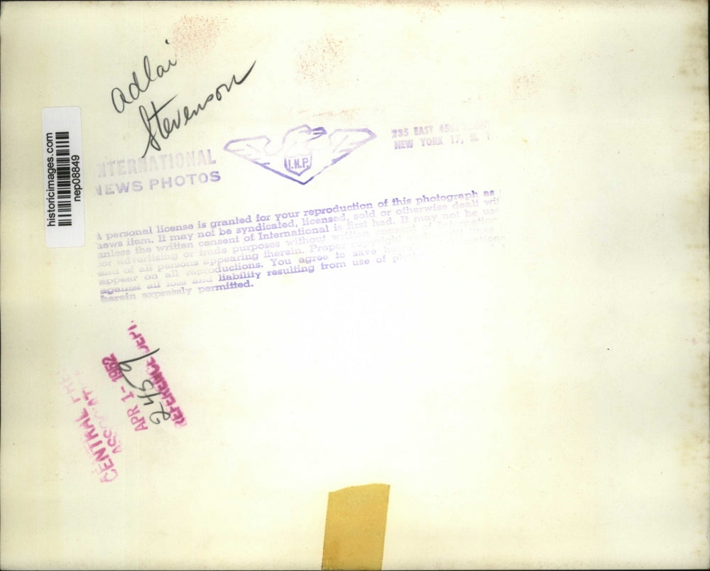 1952 Press Photo Adlai Stevenson - nep08849