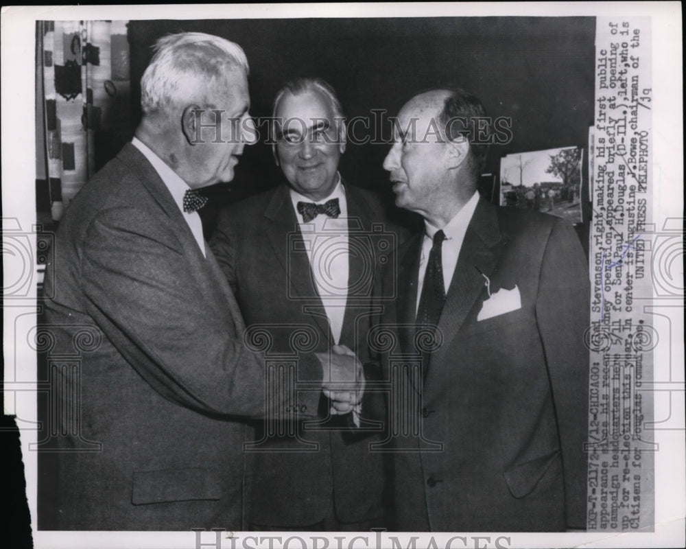 1954 Press Photo Adlai Stevenson Makes Public Appearance Since Kidney Surgery