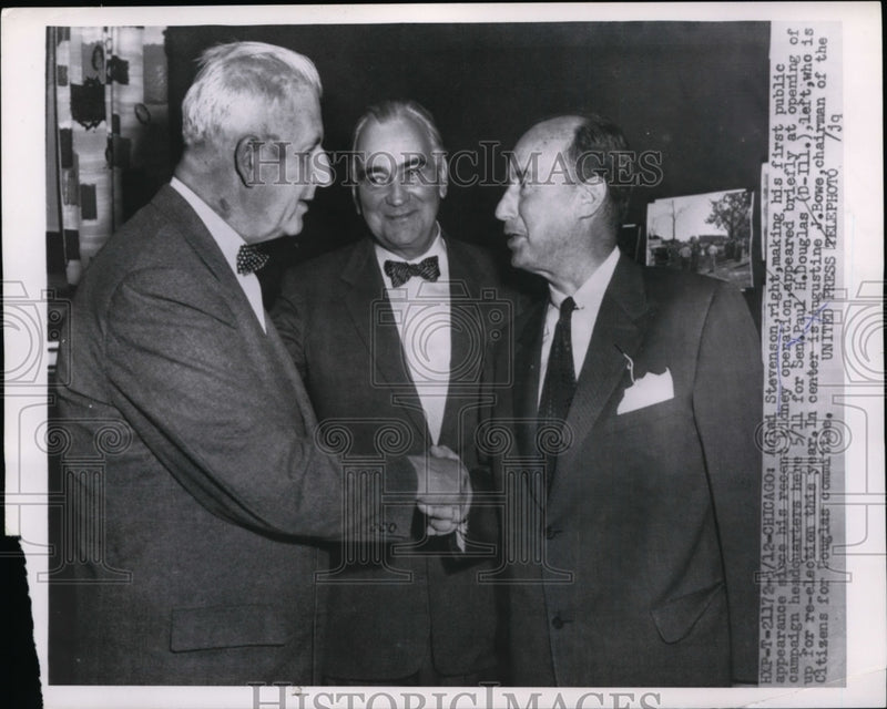 Load image into Gallery viewer, 1954 Press Photo Adlai Stevenson Makes Public Appearance Since Kidney Surgery
