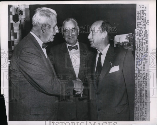1954 Press Photo Adlai Stevenson Makes Public Appearance Since Kidney Surgery
