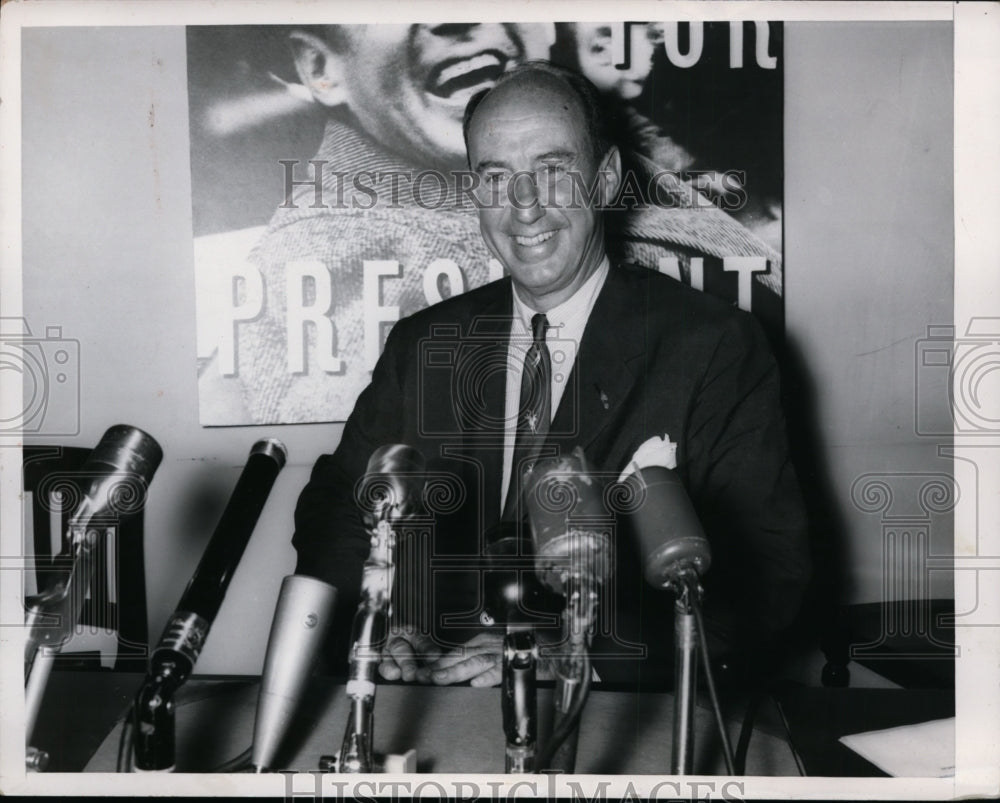 1956 Press Photo Democratic Presidential Hopeful Adlai Stevenson in Chicago