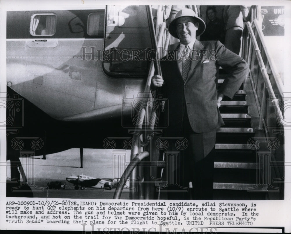 1956 Press Photo Adlai Stevenson Democratic Presidential Candidate in Boise