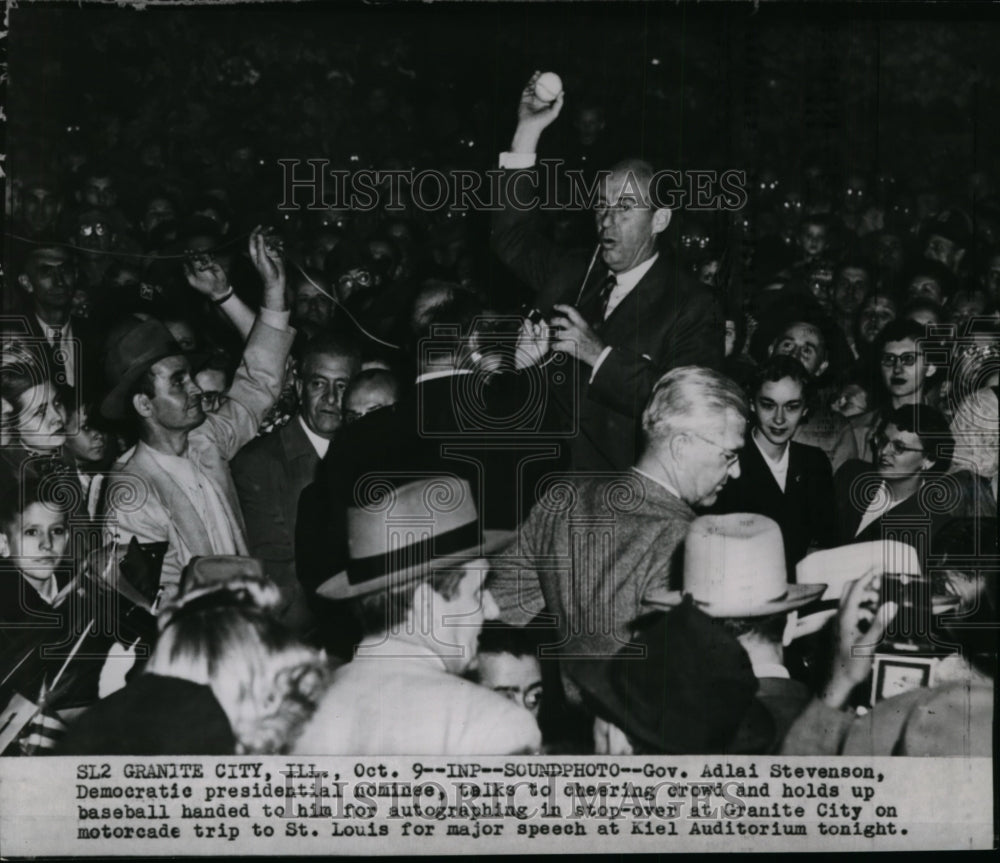 1952 Press Photo Governor Adlai Stevenson Democratic Presidential Nominee