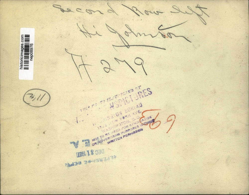 1927 Press Photo Hiram Johnson, Second Row Left - nep08976