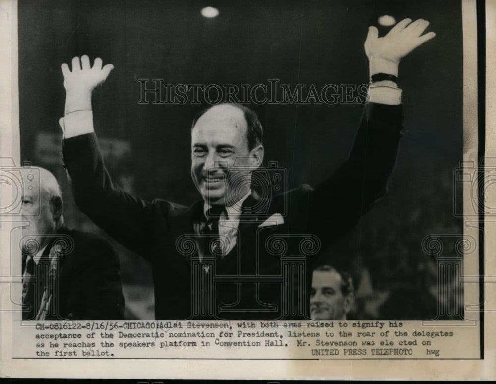 1956 Press Photo Adlai Stevenson Accepts Democratic Presidential Nomination