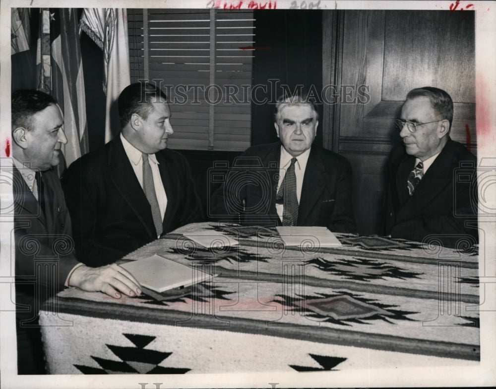 1946 Press Photo Interior Secretary Julius Krug, UMW President John Lewis