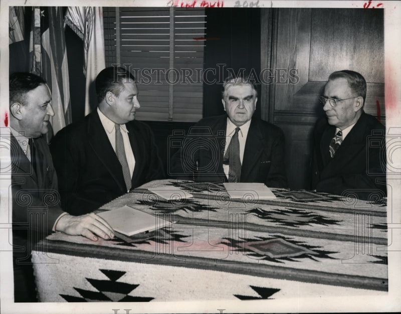 Load image into Gallery viewer, 1946 Press Photo Interior Secretary Julius Krug, UMW President John Lewis
