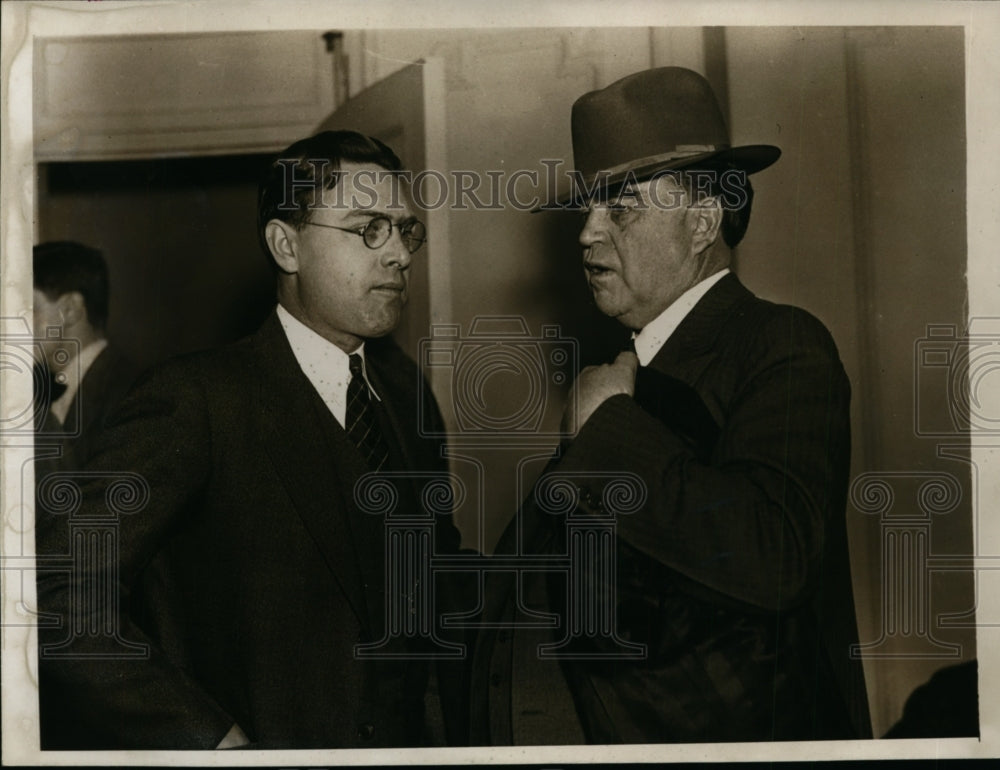 1937 Press Photo UAW President Homer L Martin, John L Lewis of UAW - nep09081