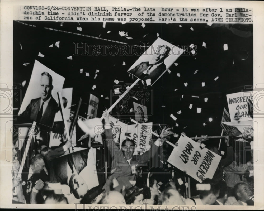 1948 Press Photo Governor Earl Warren of California at National Convention