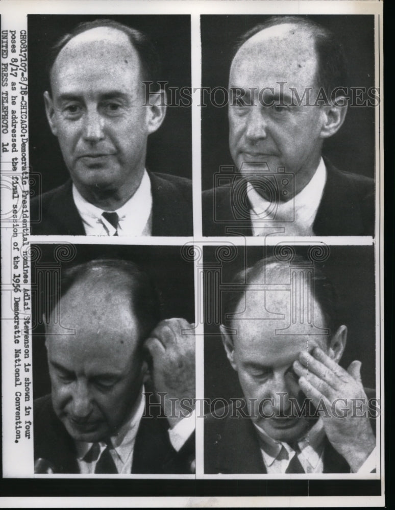 1956 Press Photo Adlai Stevenson at Democratic National Convention - nep09246