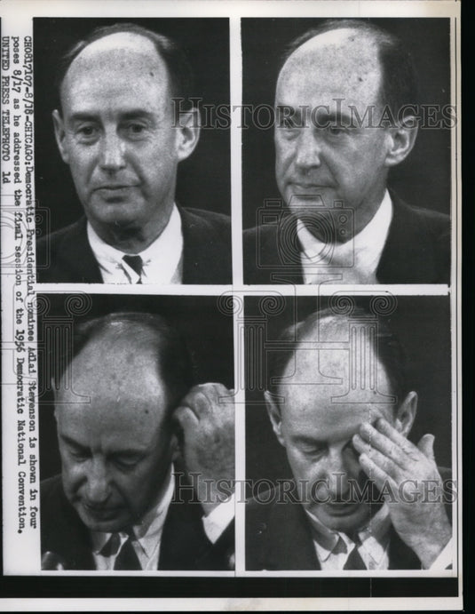 1956 Press Photo Adlai Stevenson at Democratic National Convention - nep09246