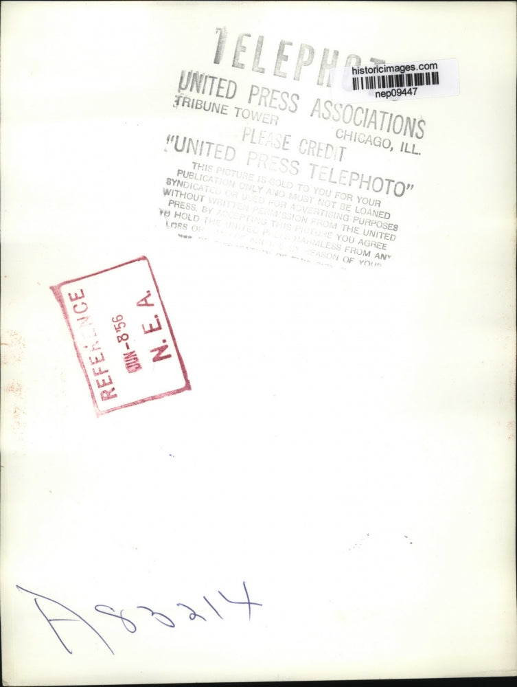 1956 Press Photo Adlai Stevenson Presidential candidate in Los Angeles