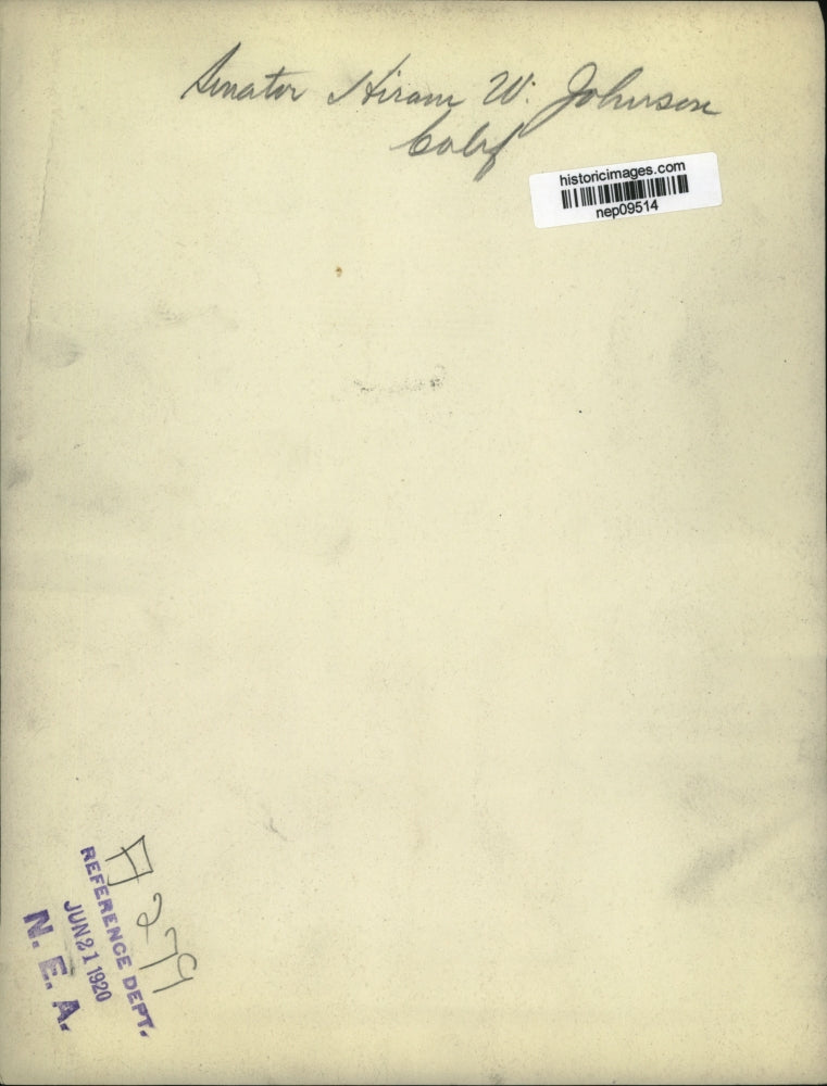 1920 Press Photo Senator Hiram W. Johnson - nep09514